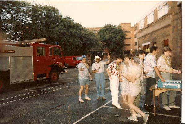 Lauriston fire station - 'Hawaiian' dance 1984